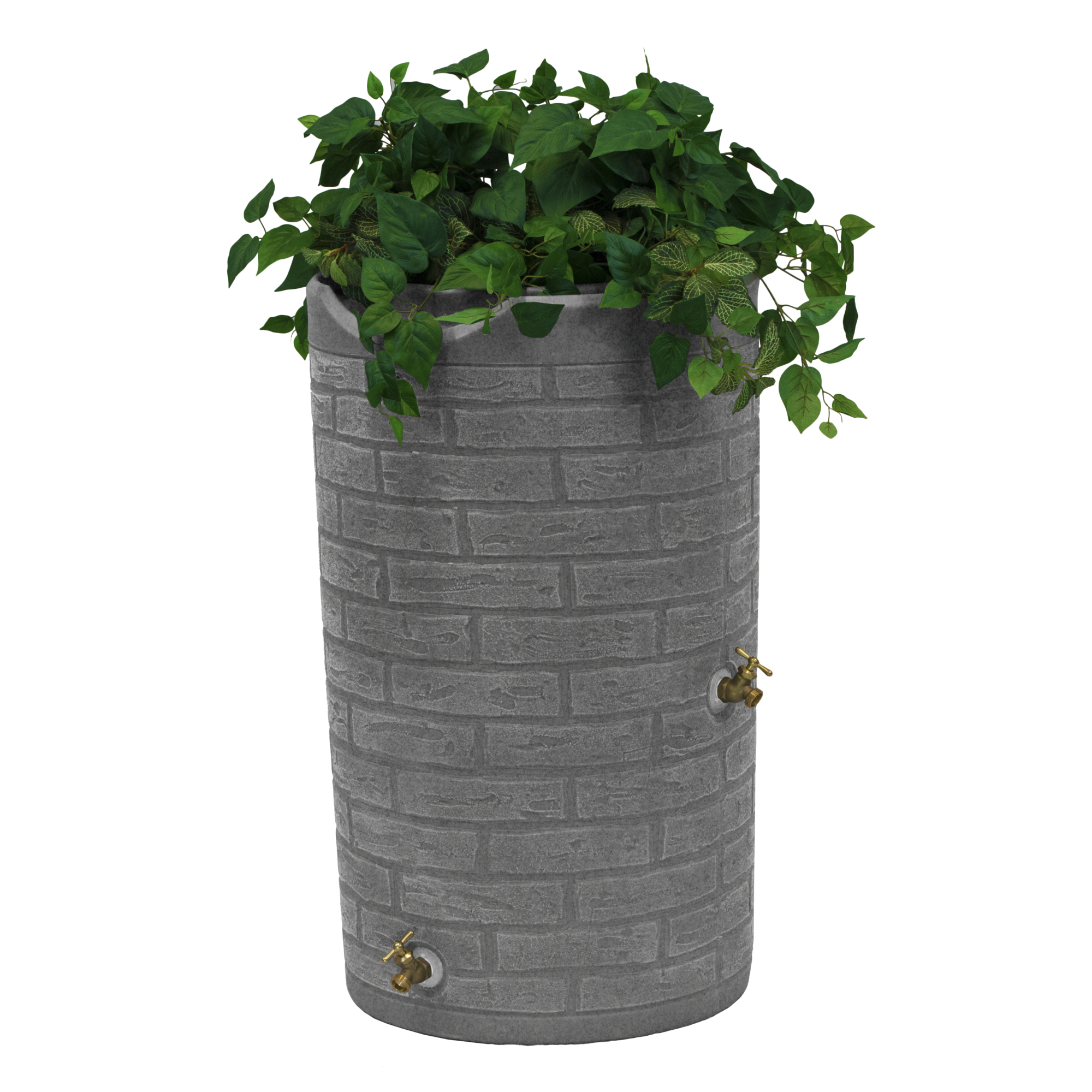 Good Ideas Impressions Downton Rain Saver Barrel — 50 Gallon, Light Granite, Overflow Channel, Model# IMP-D50-LIG